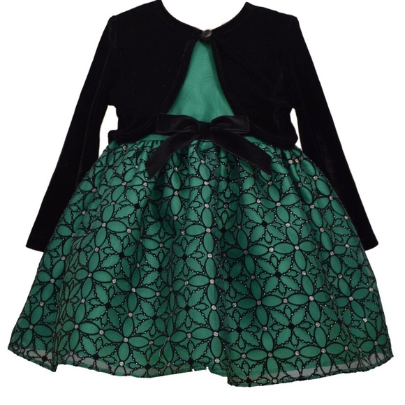 Bonnie Jean Other - Bonnie Jean Sparkle Mesh Dress With Cardigan, 24 M